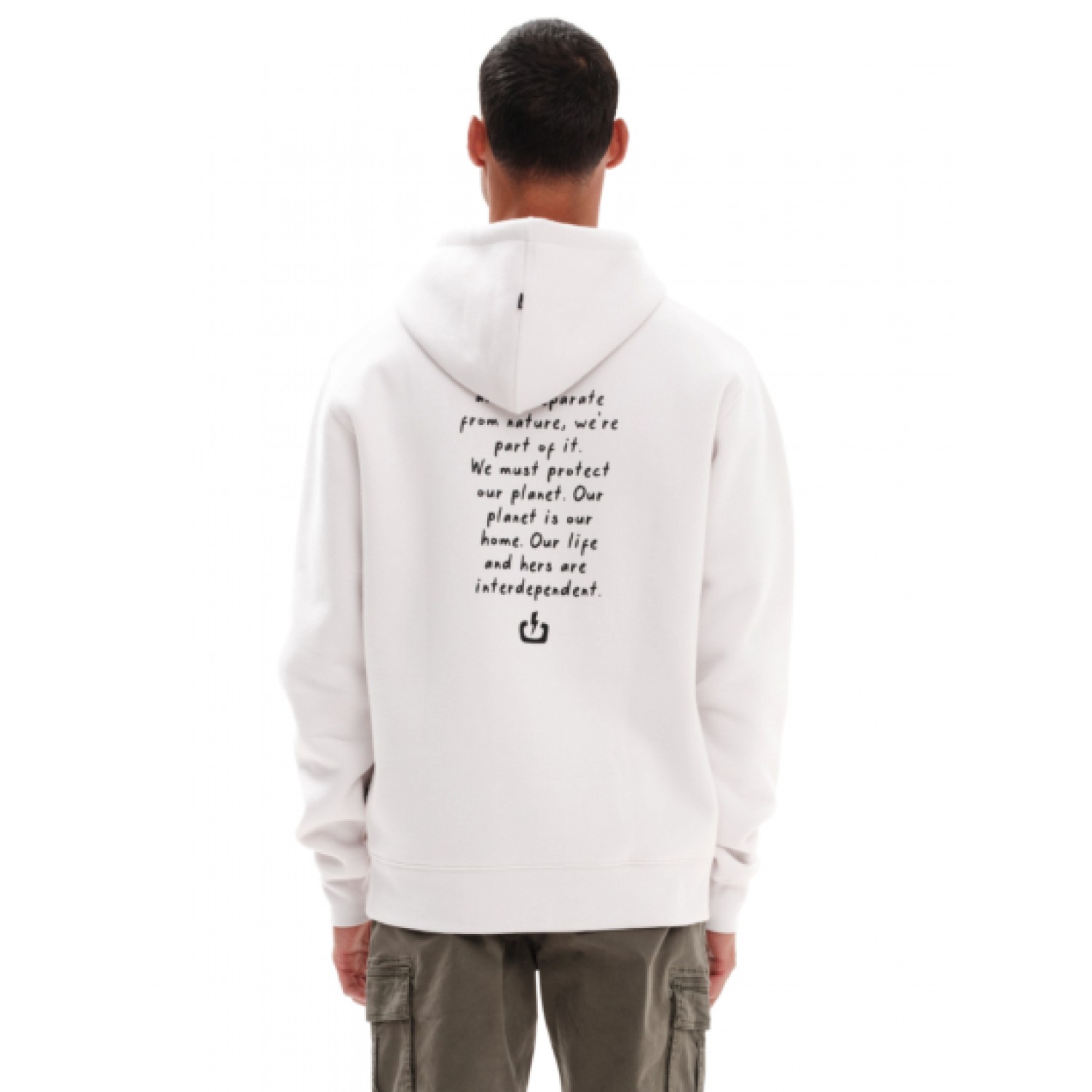 EMERSON Ανδρικό Φούτερ με Κουκούλα 232.EM20.11 Off White Κανονική Εφαρμογή