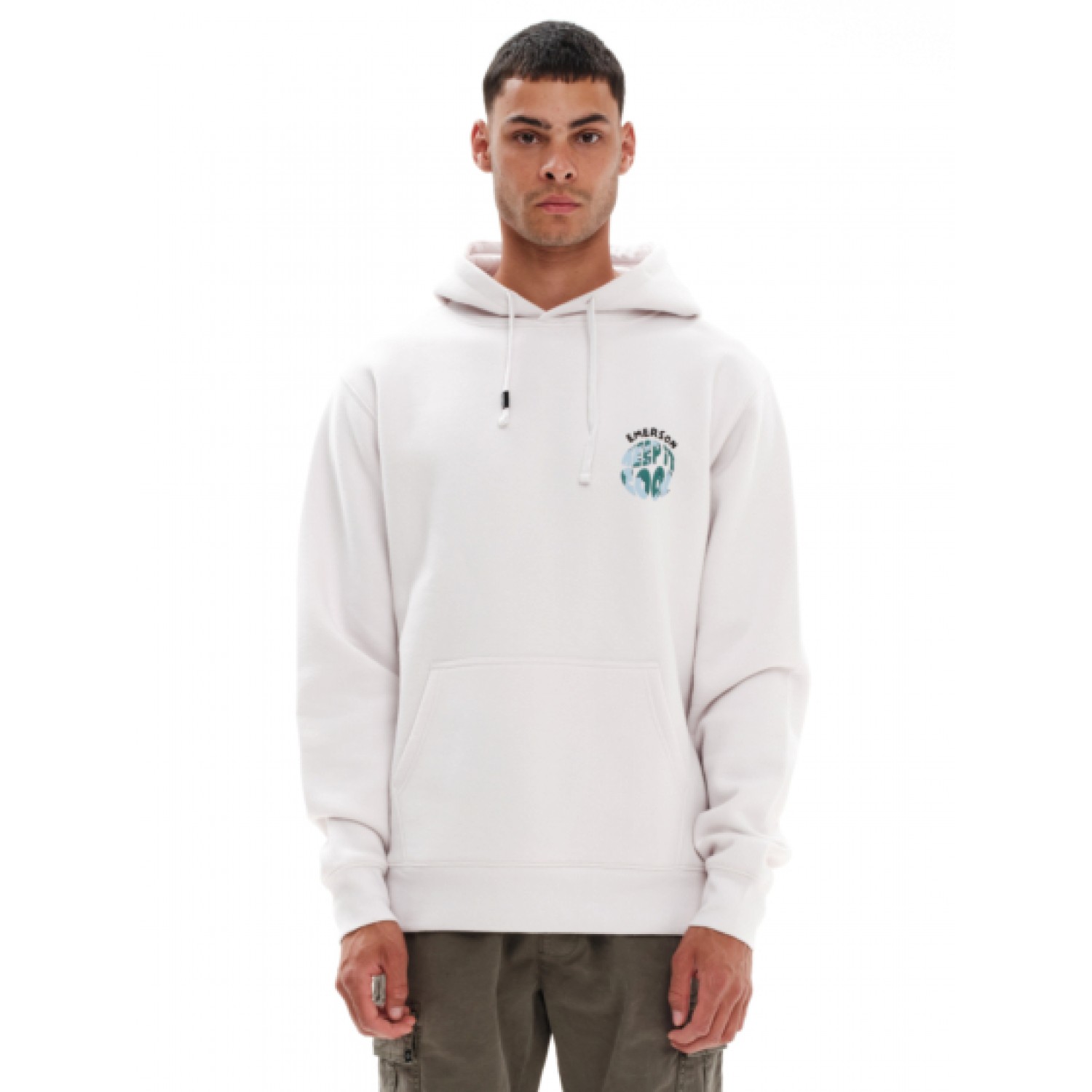 EMERSON Ανδρικό Φούτερ με Κουκούλα 232.EM20.11 Off White Κανονική Εφαρμογή