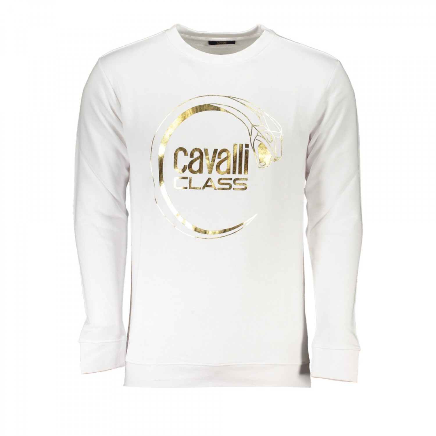 CAVALLI CLASS Ανδρική Μακρυμάνικη Μπλούζα Φούτερ Κανονική Εφαρμογή RXT65ACF062_BI00053 Λευκό