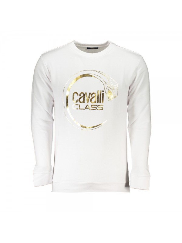 CAVALLI CLASS Ανδρική Μακρυμάνικη Μπλούζα Φούτερ Κανονική Εφαρμογή RXT65ACF062_BI00053 Λευκό