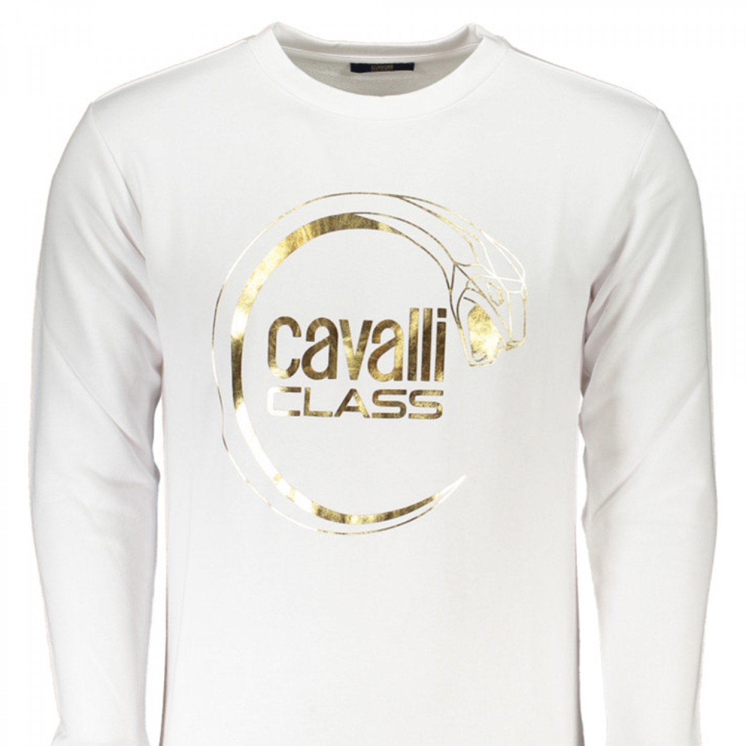 CAVALLI CLASS Ανδρική Μακρυμάνικη Μπλούζα Φούτερ Κανονική Εφαρμογή RXT65ACF062_BI00053 Λευκό