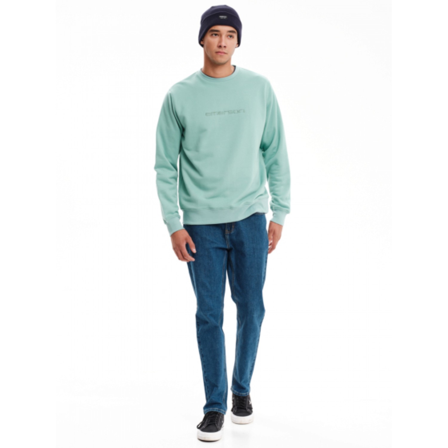 EMERSON Ανδρικό Φούτερ με Στρόγγυλη Λαιμόκοψη 232.EM20.10 Μέντα Κανονική Εφαρμογή