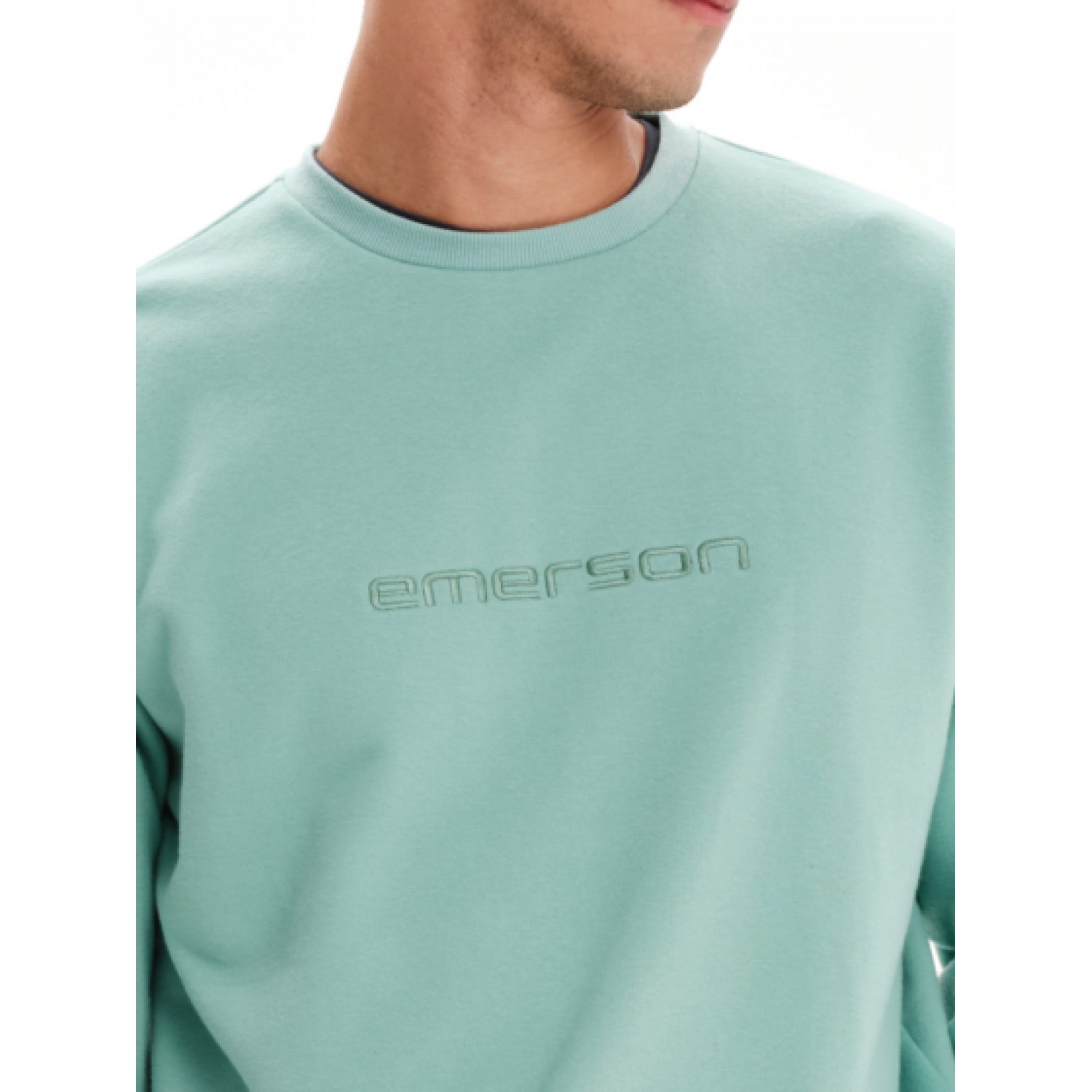 EMERSON Ανδρικό Φούτερ με Στρόγγυλη Λαιμόκοψη 232.EM20.10 Μέντα Κανονική Εφαρμογή