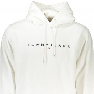 TOMMY HILFIGER Ανδρική Μακρυμάνικη Μπλούζα Φούτερ με κουκούλα Κανονική Εφαρμογή DM0DM17985_BIYBR Λευκό