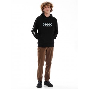 EMERSON Ανδρικό Φούτερ με Κουκούλα 232.EM20.03 Black Κανονική Εφαρμογή