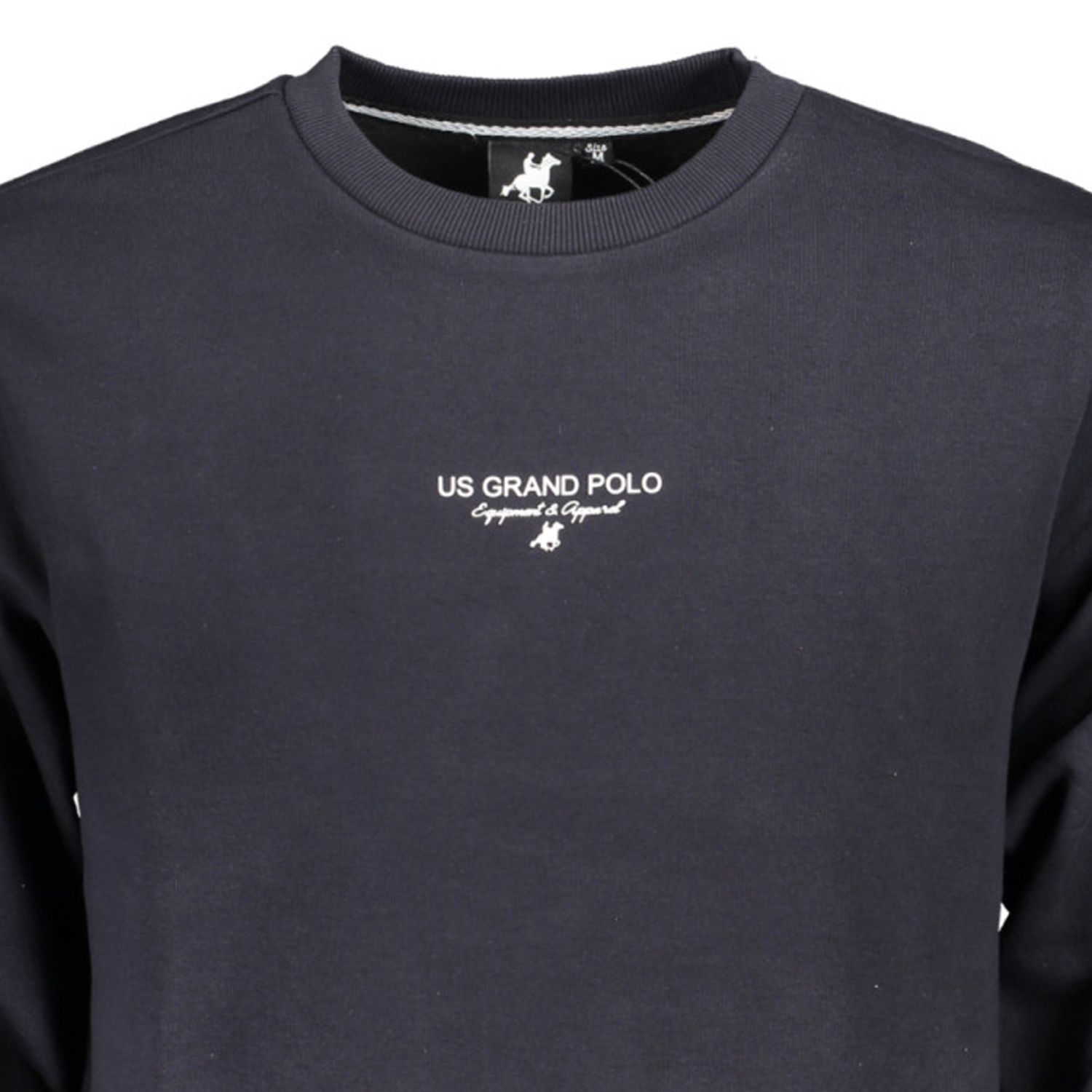 U.S. GRAND POLO USF895_BLBLU Μπλε Ανδρική Φούτερ Μπλούζα Με Στρογγυλή Λαιμόκοψη