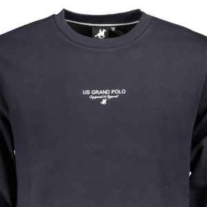 U.S. GRAND POLO USF895_BLBLU Μπλε Ανδρική Φούτερ Μπλούζα Με Στρογγυλή Λαιμόκοψη