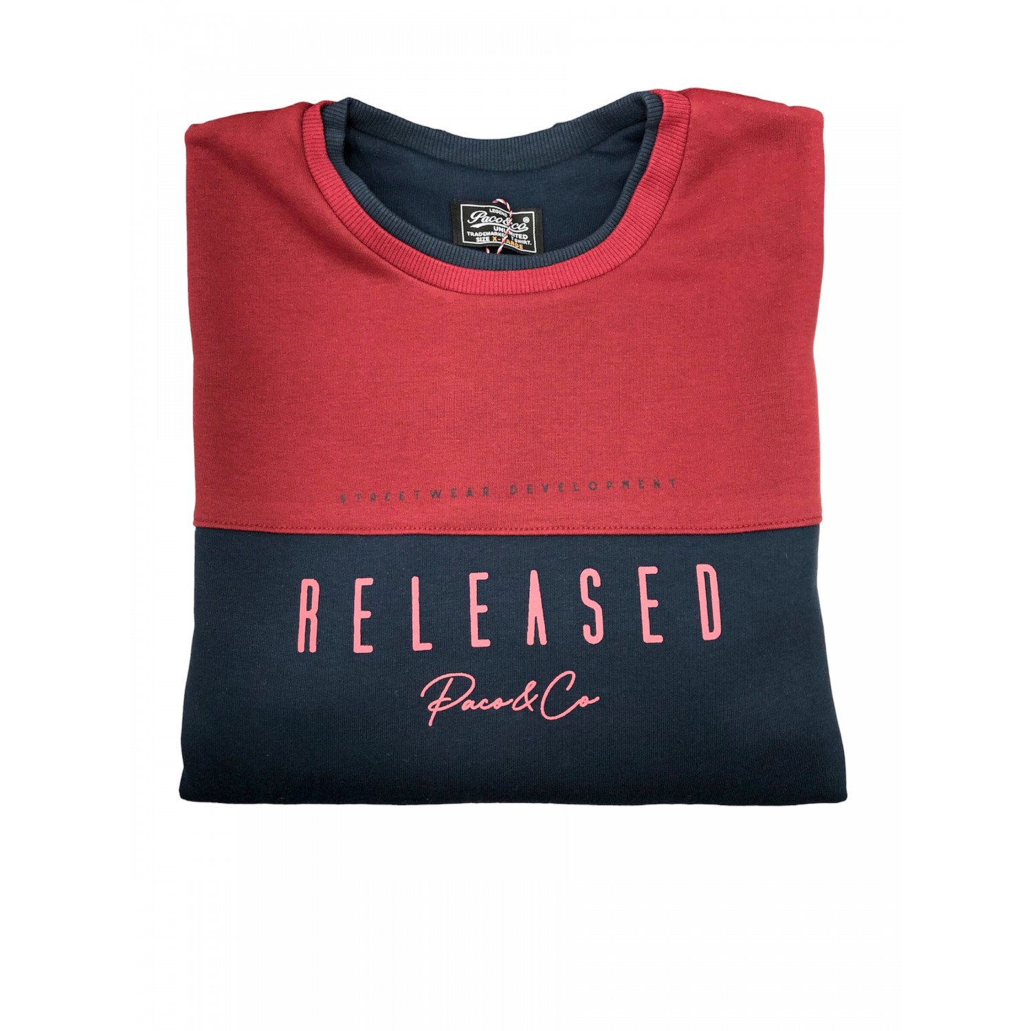 Paco & Co 2381058 Navy Ανδρικό Φούτερ με Λαιμόκοψη