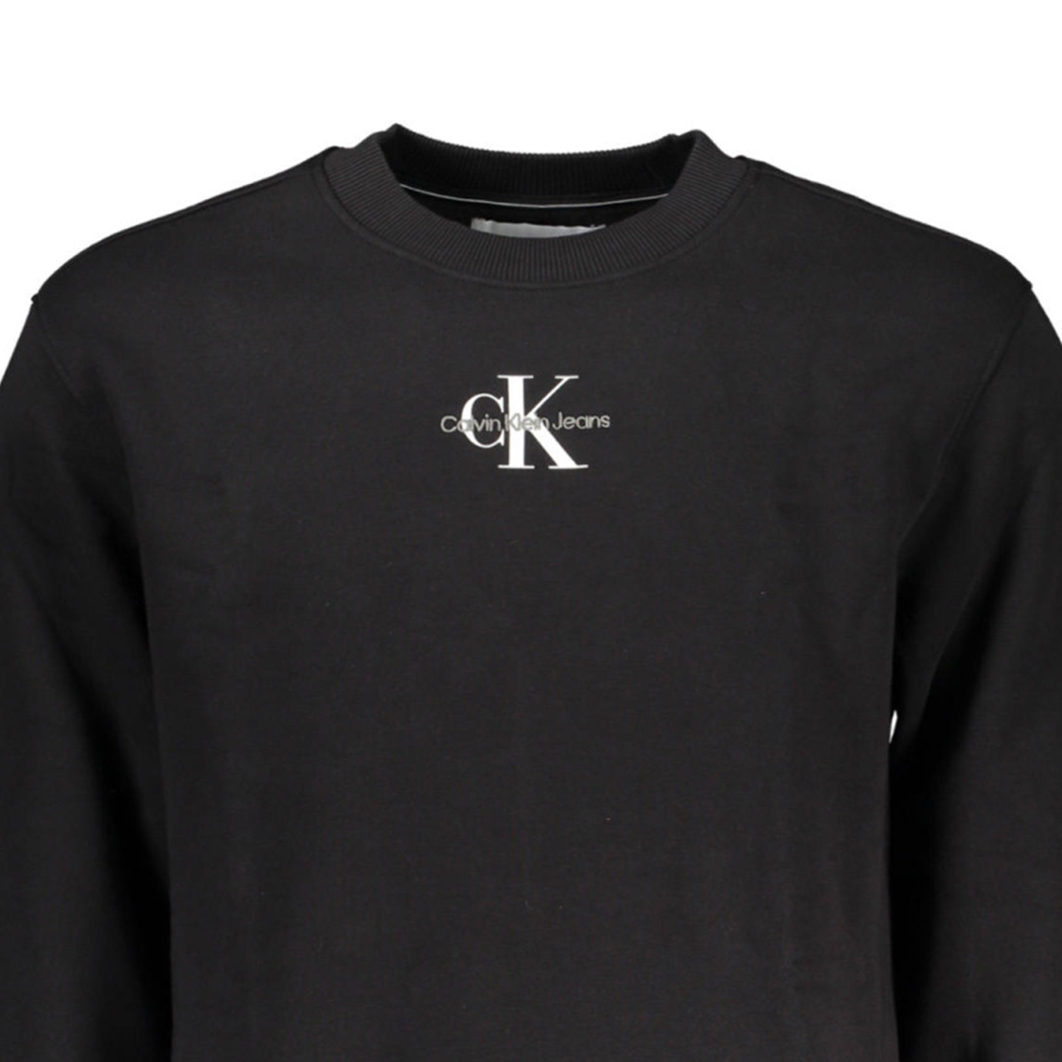 CALVIN KLEIN J30J323434_NERO_BEH Black Ανδρική Μακρυμάνικη Μπλούζα Φούτερ Με Στρογγυλή Λαιμόκοψη