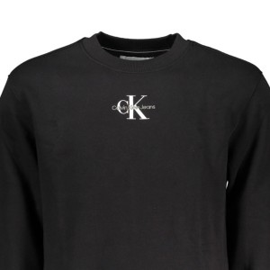 CALVIN KLEIN J30J323434_NERO_BEH Black Ανδρική Μακρυμάνικη Μπλούζα Φούτερ Με Στρογγυλή Λαιμόκοψη