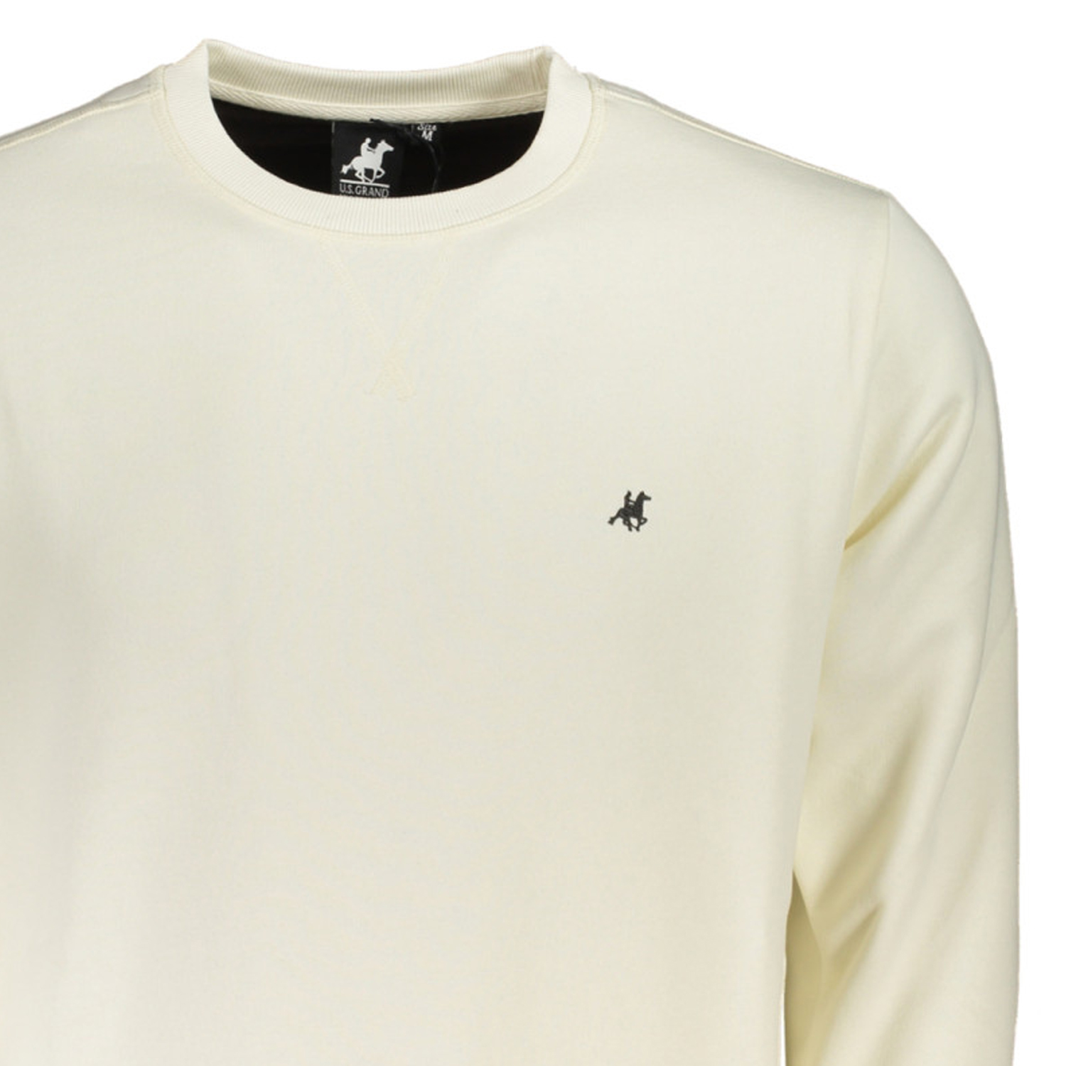 U.S. GRAND POLO USF175 Εκρού Ανδρική Φούτερ Μπλούζα Με Στρογγυλή Λαιμόκοψη