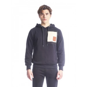 Ανδρικό Φούτερ με Κουκούλα και Τσέπες Paco & Co 2288879 black