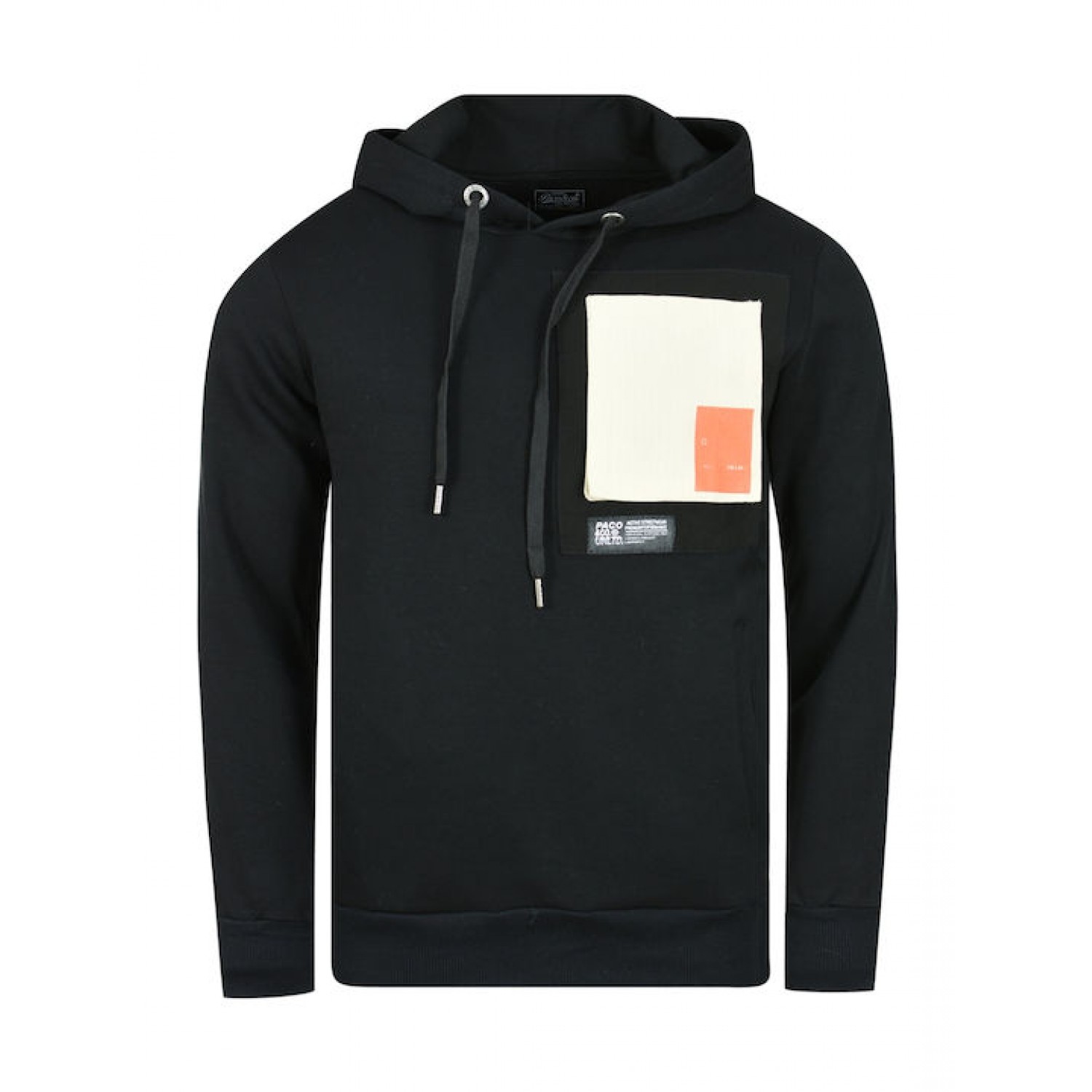 Ανδρικό Φούτερ με Κουκούλα και Τσέπες Paco & Co 2288879 black