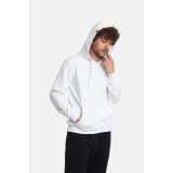 Life Style Butiken LS12481070 Λευκό Ανδρική Μακρυμάνικη Μπλούζα Φούτερ με κουκούλα και τσέπη Κανονική Εφαρμογή 3