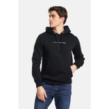 Life Style Butiken LS12481081 Black Ανδρική Μακρυμάνικη Μπλούζα Φούτερ με κουκούλα και τσέπη Κανονική Εφαρμογή 2