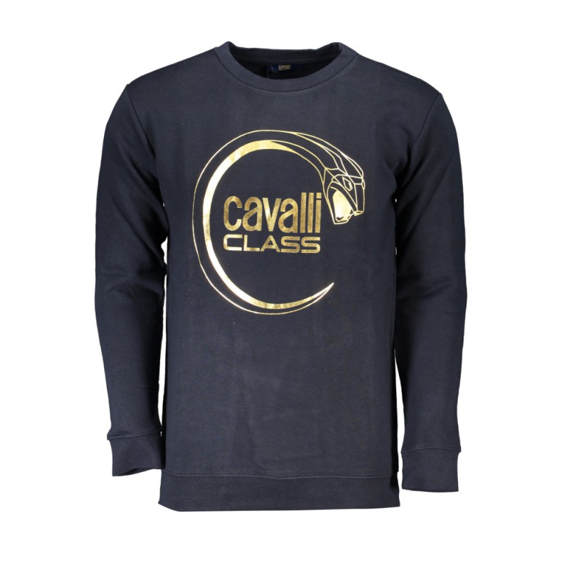 CAVALLI CLASS Ανδρική Μακρυμάνικη Μπλούζα Φούτερ Κανονική Εφαρμογή RXT65ACF062_BL04926 Navy Ανδρικά