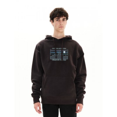 Emerson  222.EM20.03 Ανδρικό Φούτερ με Κουκούλα και Τσέπες Off Black