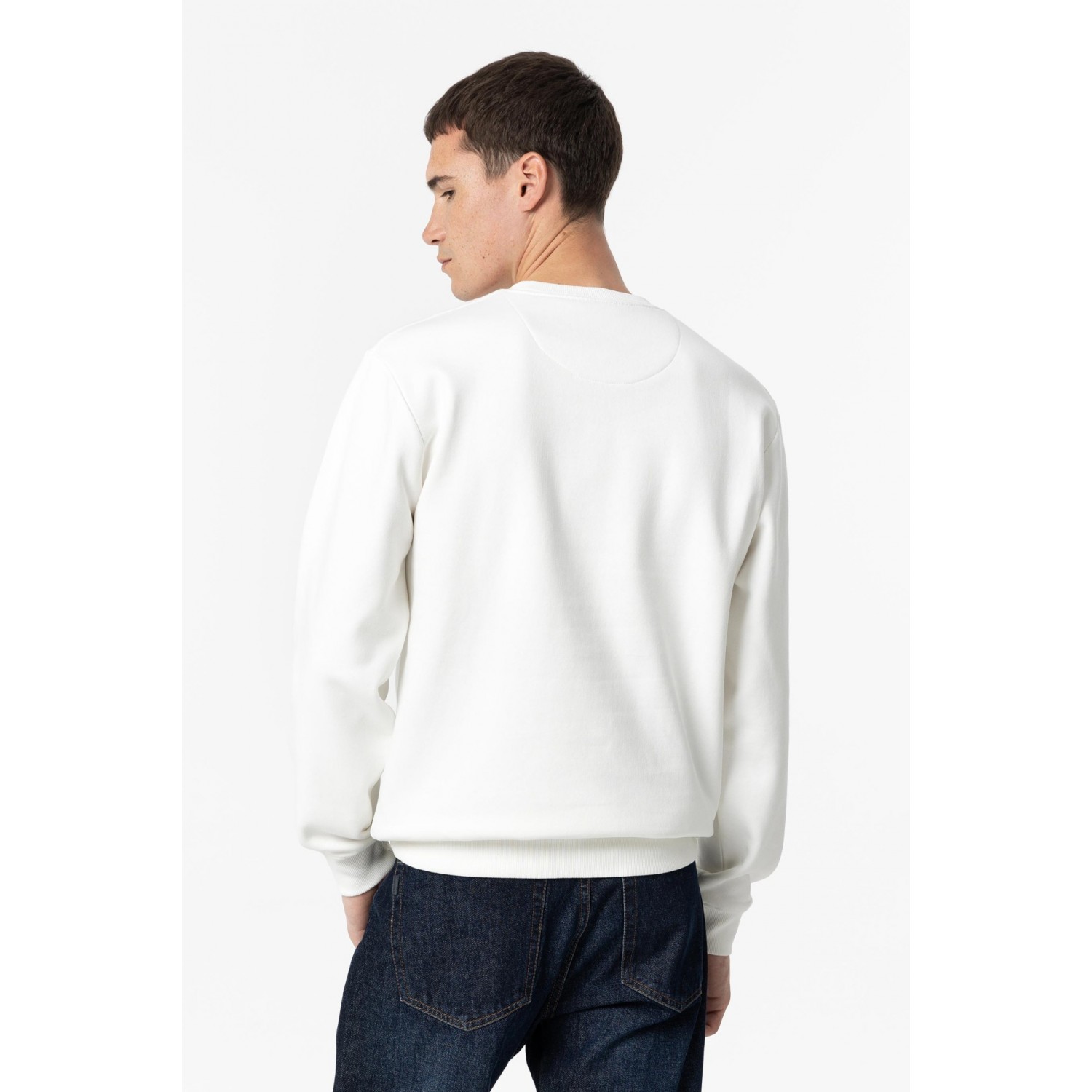 Life Style Butiken Ανδρικό Φούτερ με Στρόγγυλη Λαιμόκοψη LS10056190_101 Λευκό