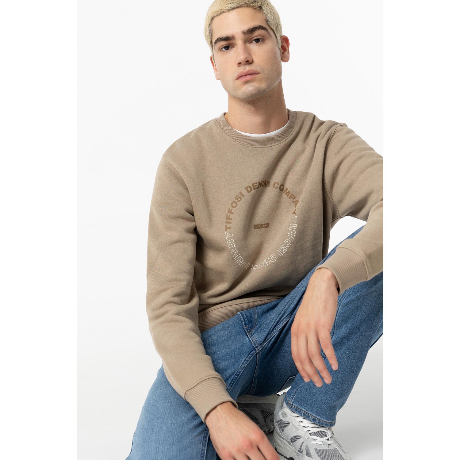 Life Style Butiken Ανδρικό Φούτερ με Στρόγγυλη Λαιμόκοψη LS10057091_180 Ταμπά