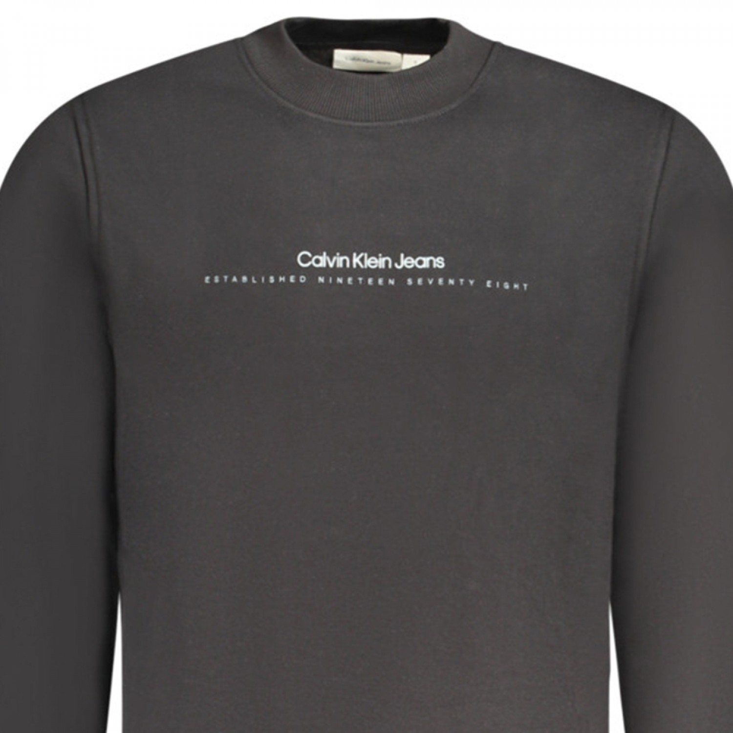 CALVIN KLEIN Ανδρική Μακρυμάνικη Μπλούζα Φούτερ Με Στρογγυλή Λαιμόκοψη J30J327119_NEBEH Black