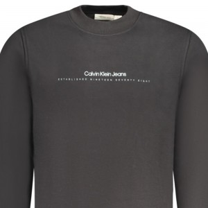 CALVIN KLEIN Ανδρική Μακρυμάνικη Μπλούζα Φούτερ Με Στρογγυλή Λαιμόκοψη J30J327119_NEBEH Black
