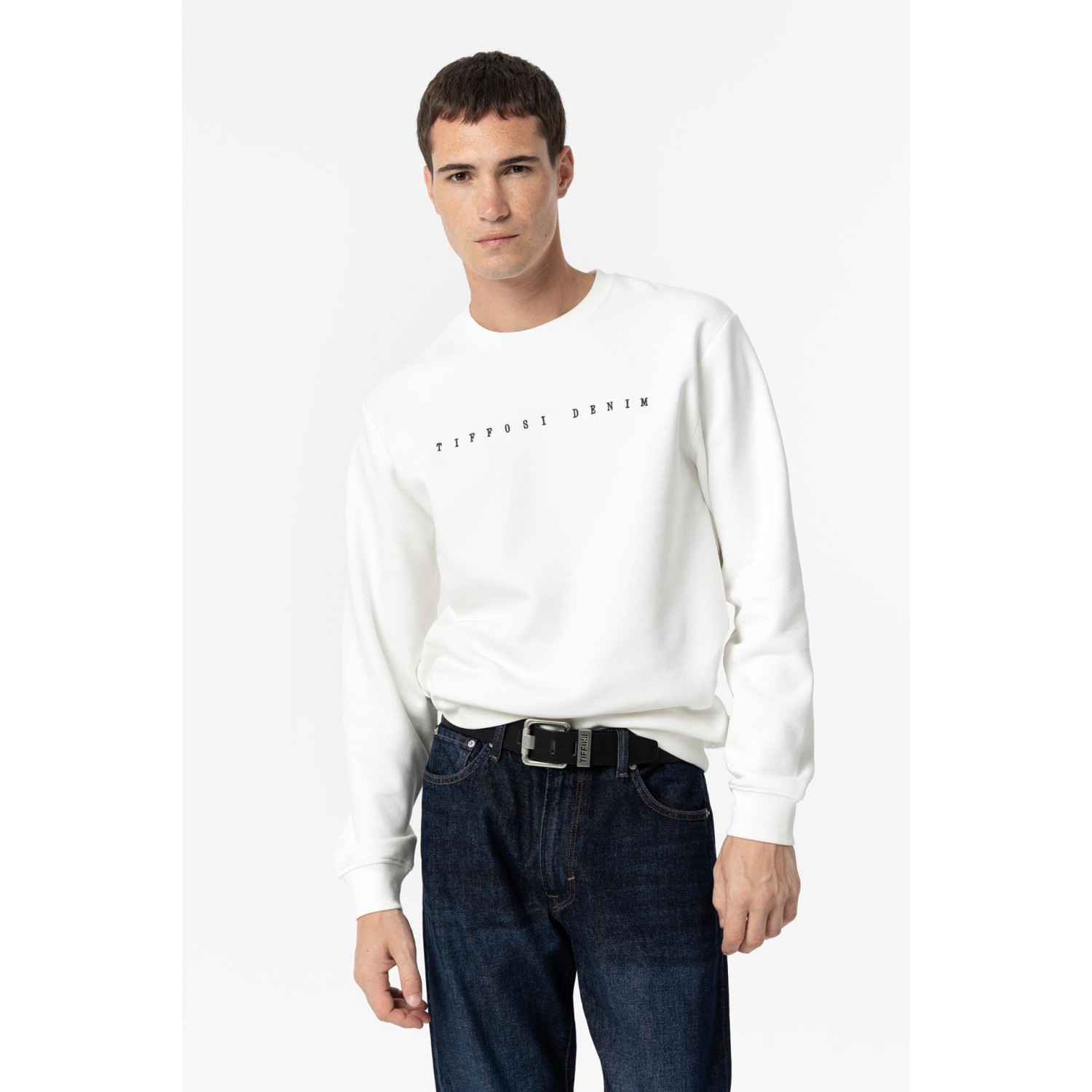 Life Style Butiken Ανδρικό Φούτερ με Στρόγγυλη Λαιμόκοψη LS10056190_101 Λευκό