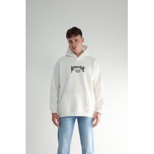 Life Style Butiken Ανδρική Μακρυμάνικη Φούτερ με κουκούλα Oversized LS190504 Λευκό