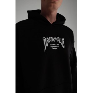 Life Style Butiken Ανδρική Μακρυμάνικη Φούτερ με κουκούλα Oversized LS190504 Black