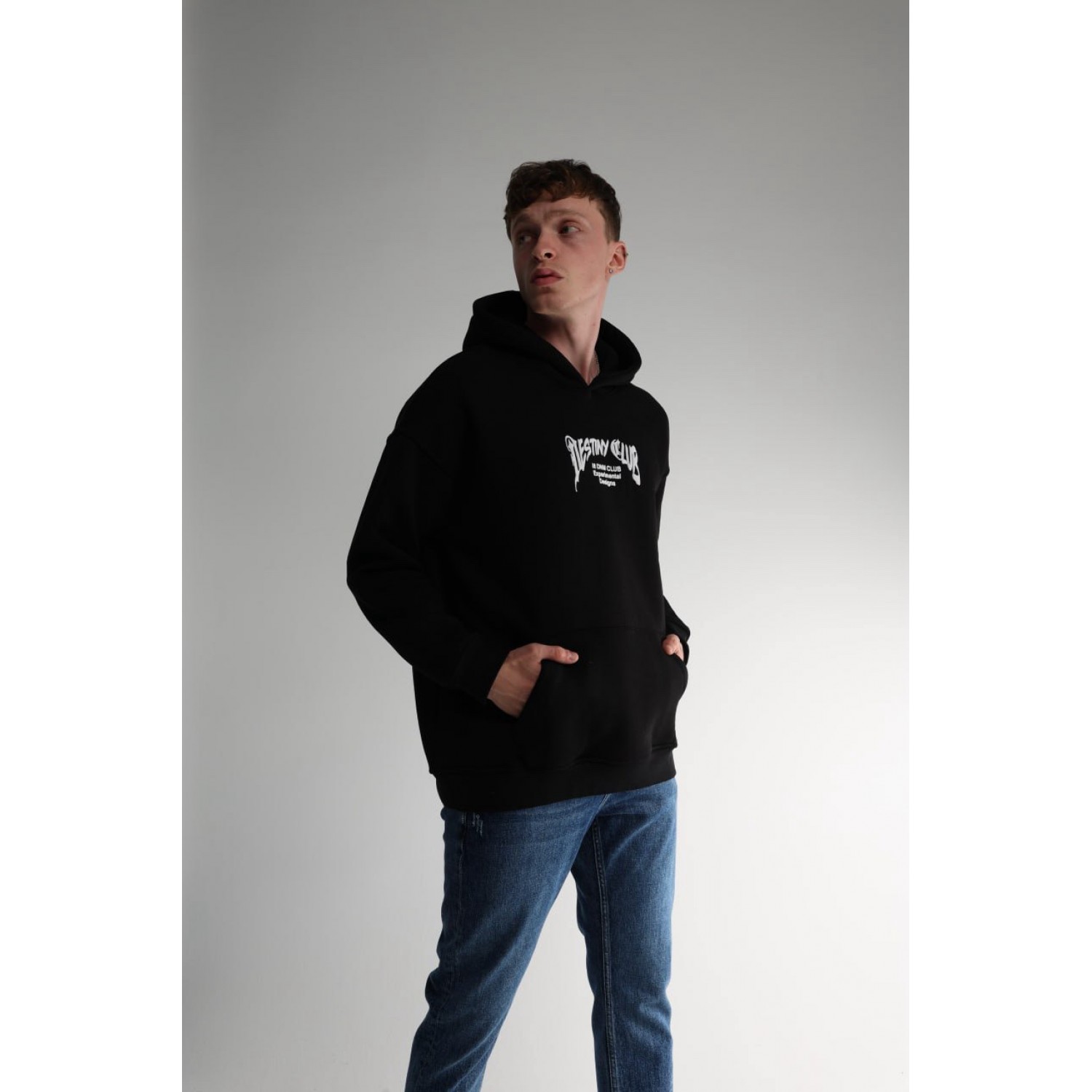 Life Style Butiken Ανδρική Μακρυμάνικη Φούτερ με κουκούλα Oversized LS190504 Black