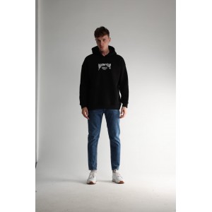 Life Style Butiken Ανδρική Μακρυμάνικη Φούτερ με κουκούλα Oversized LS190504 Black