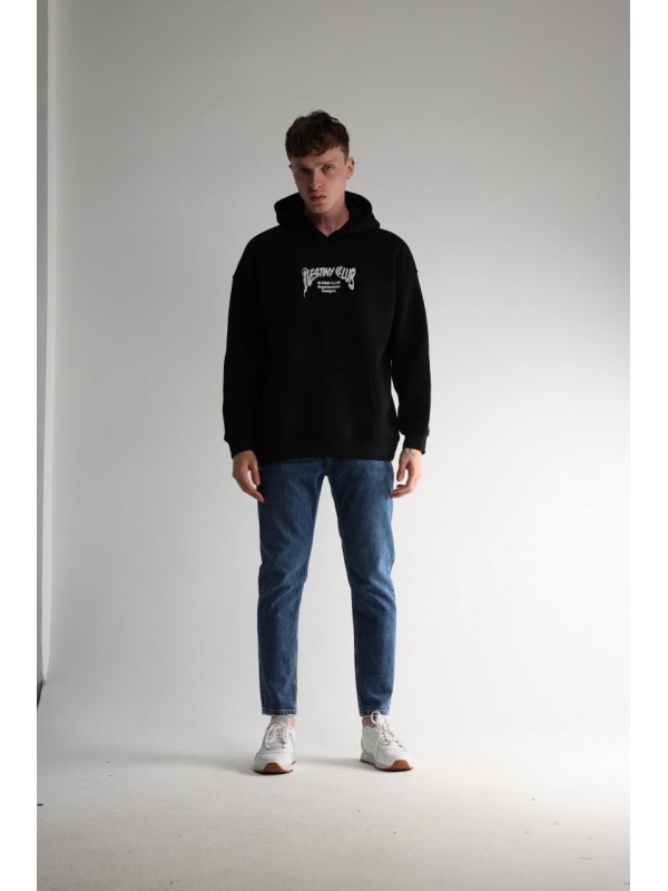 Life Style Butiken Ανδρική Μακρυμάνικη Φούτερ με κουκούλα Oversized LS190504 Black