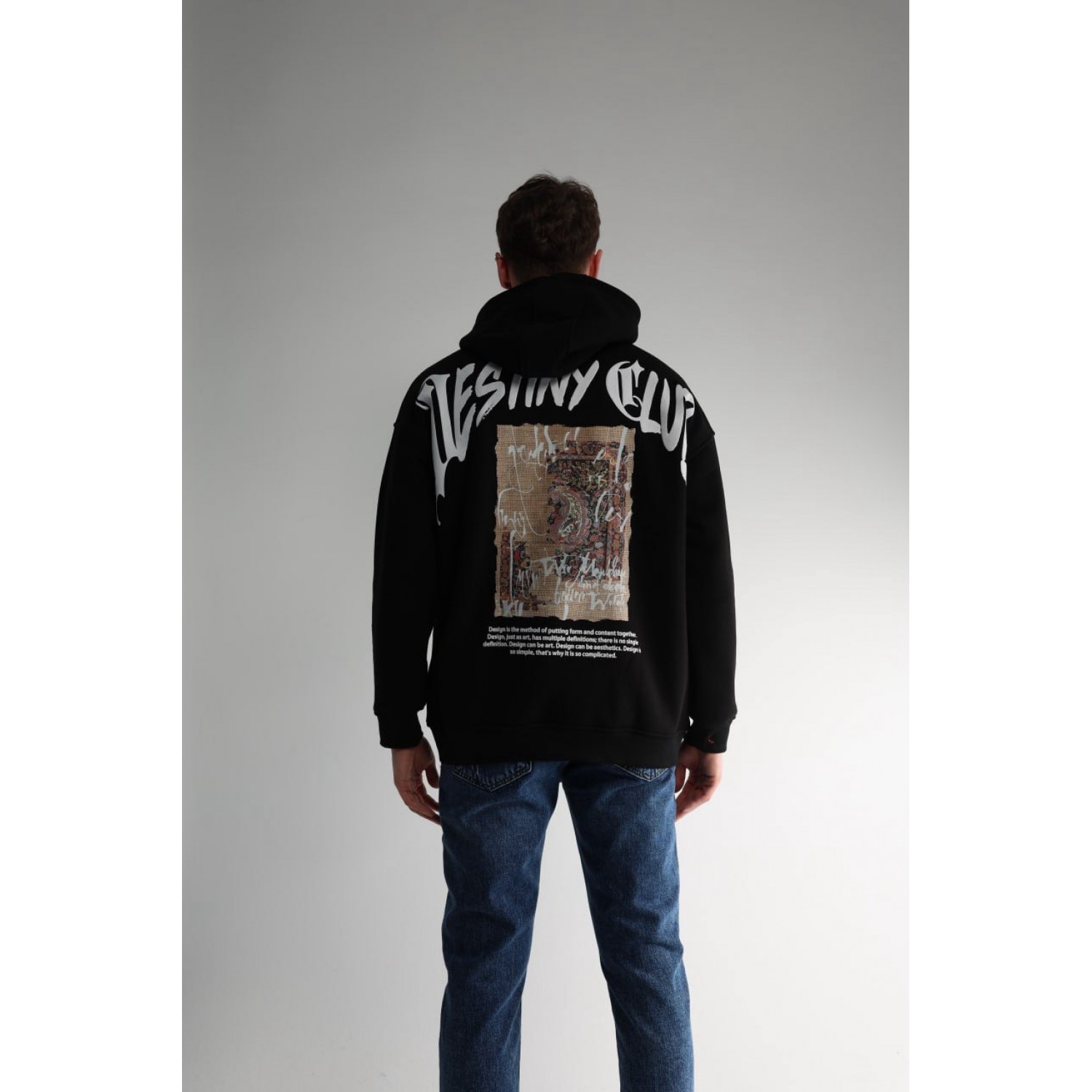 Life Style Butiken Ανδρική Μακρυμάνικη Φούτερ με κουκούλα Oversized LS190504 Black