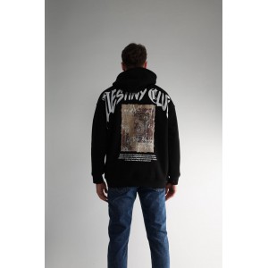 Life Style Butiken Ανδρική Μακρυμάνικη Φούτερ με κουκούλα Oversized LS190504 Black