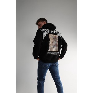 Life Style Butiken Ανδρική Μακρυμάνικη Φούτερ με κουκούλα Oversized LS190504 Black