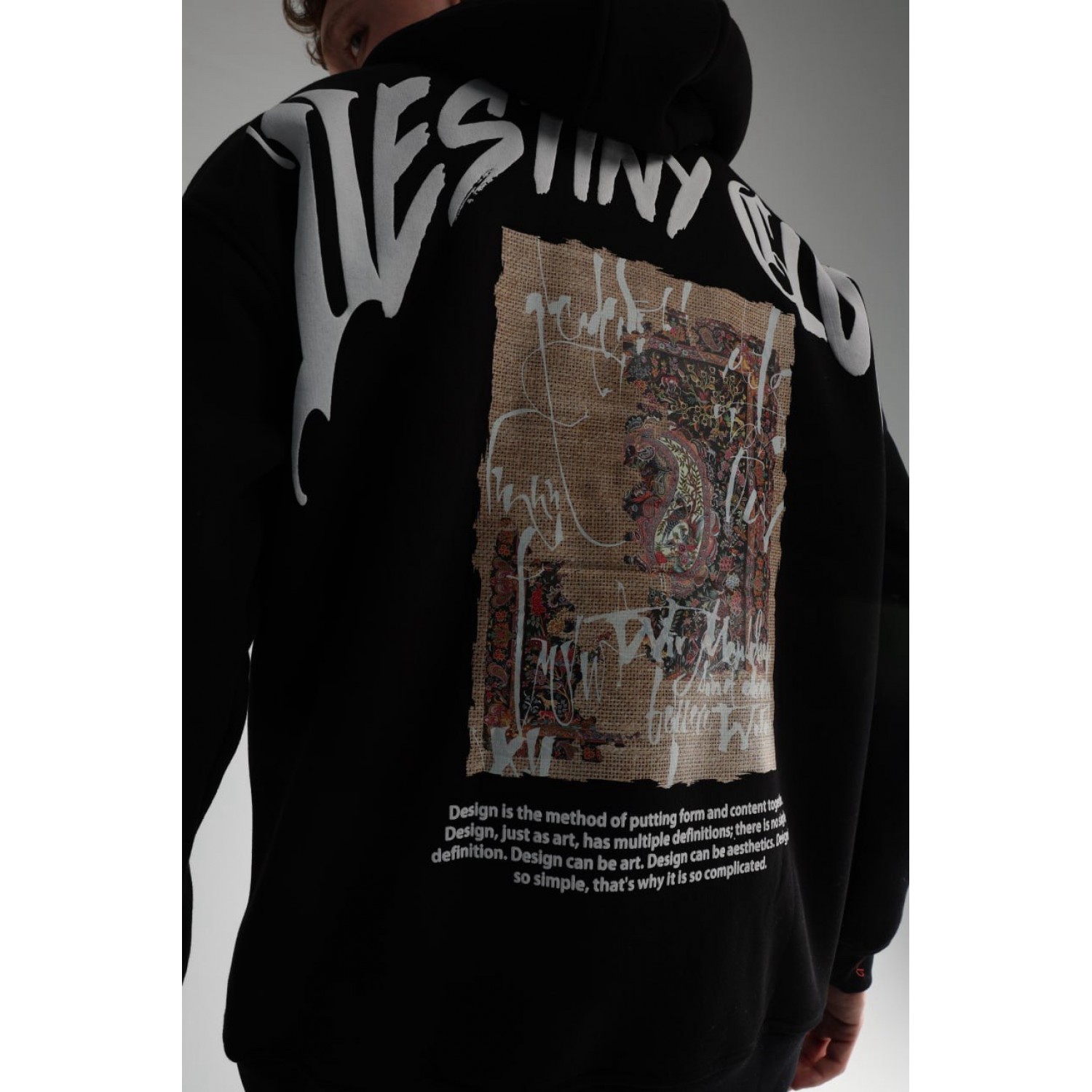 Life Style Butiken Ανδρική Μακρυμάνικη Φούτερ με κουκούλα Oversized LS190504 Black