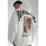 Life Style Butiken Ανδρική Μακρυμάνικη Φούτερ με κουκούλα Oversized LS190504 Λευκό 6