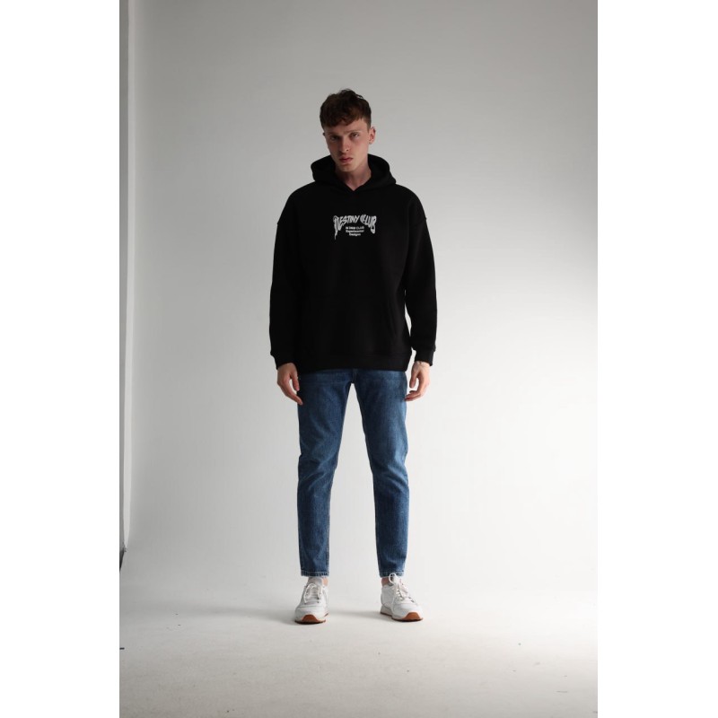 Life Style Butiken Ανδρική Μακρυμάνικη Φούτερ με κουκούλα Oversized LS190504 Black Ανδρικά