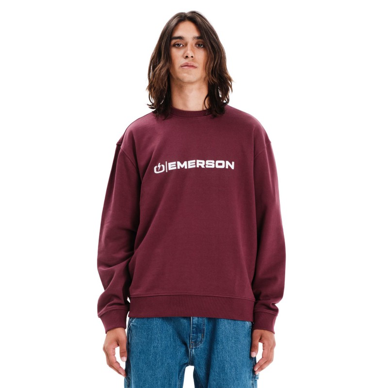 EMERSON Ανδρικό Φούτερ με Λαιμόκοψη Classic Crew Neck 252.EM20.03 DUSTY WINE Ανδρικά