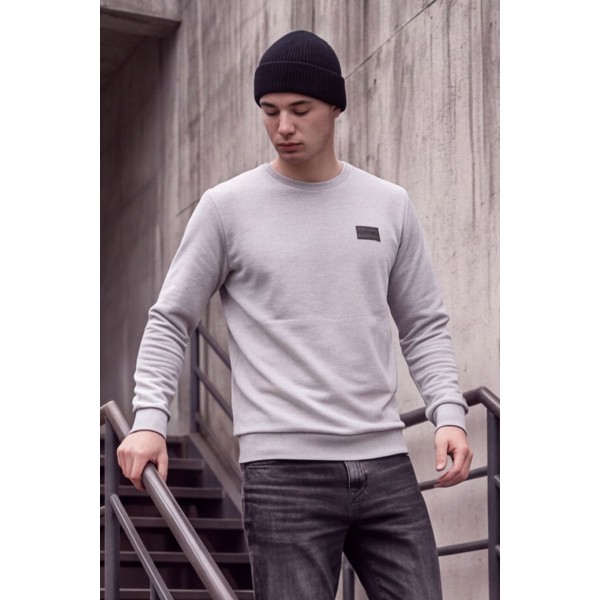 Life Style Butiken Ανδρική μακρυμάνικη φούτερ LS12481050 LIGHT GREY