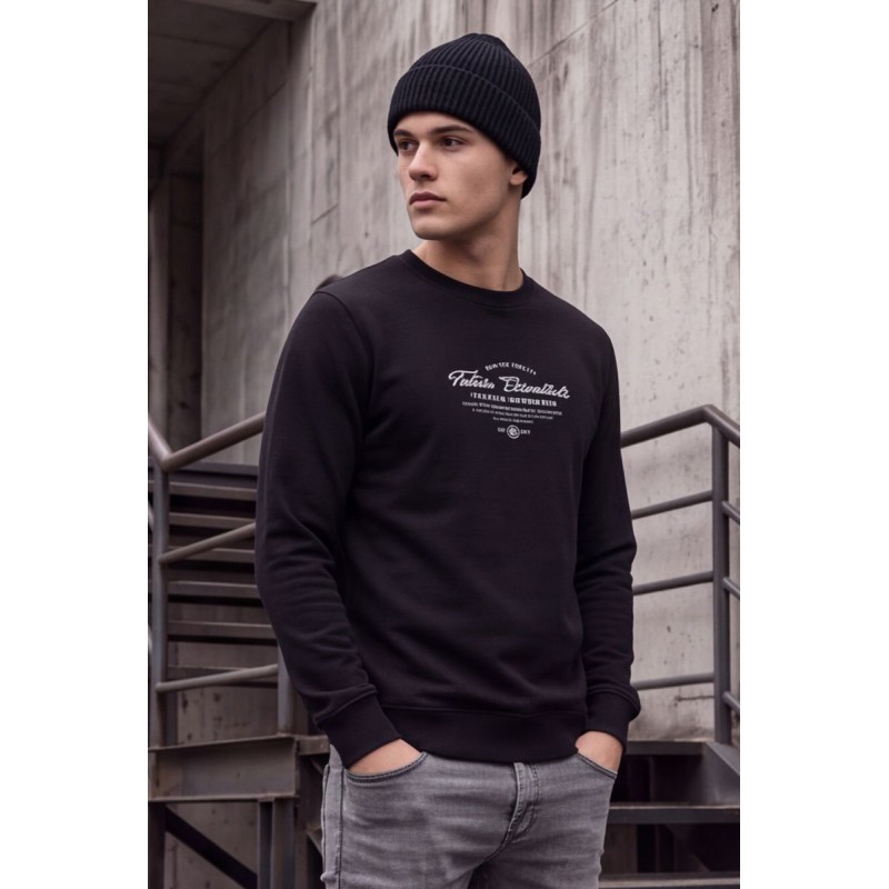 Life Style Butiken Ανδρική μακρυμάνικη φούτερ LS12681051 BLACK Ανδρικά