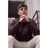 Life Style Butiken Ανδρική Μπλούζα Φούτερ χωρίς Κουκούλα LS12681052 Καφέ (Seal Brown) 4