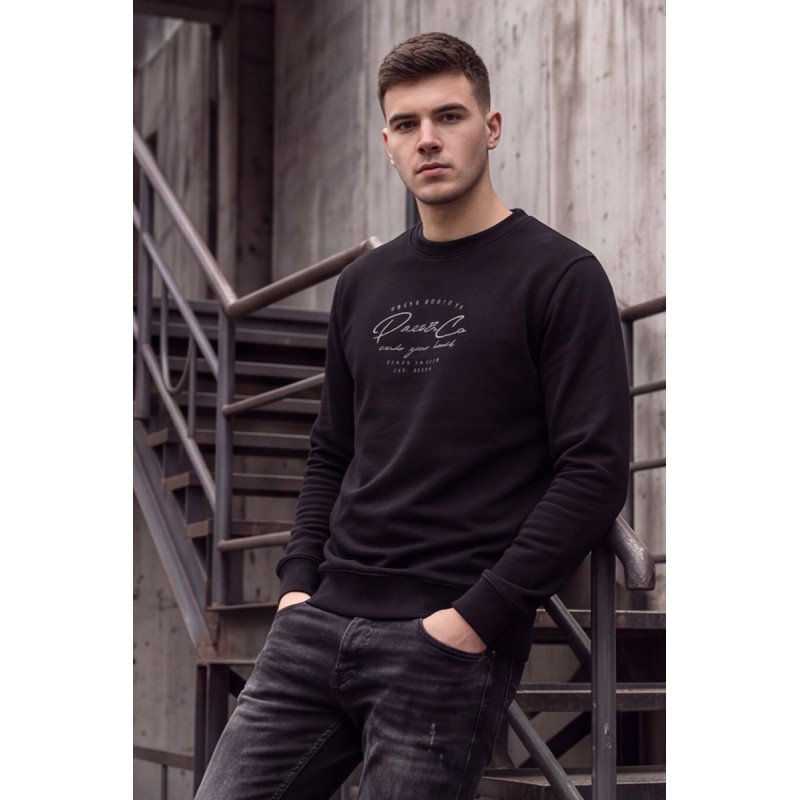 Life Style Butiken Ανδρική Μπλούζα Φούτερ χωρίς Κουκούλα LS12681052 Black Ανδρικά