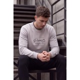 Life Style Butiken Ανδρική Μπλούζα Φούτερ χωρίς Κουκούλα LS12681052 Light Grey 2