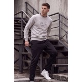 Life Style Butiken Ανδρική Μπλούζα Φούτερ χωρίς Κουκούλα LS12681052 Light Grey 6