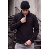 Life Style Butiken Ανδρικό Βαμβακερό Φούτερ Half-Zip με Όρθιο Γιακά και Τσέπες LS12681059 BLACK 2