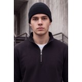 Life Style Butiken Ανδρικό Βαμβακερό Φούτερ Half-Zip με Όρθιο Γιακά και Τσέπες LS12681059 BLACK 5