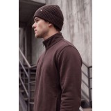 Life Style Butiken Ανδρικό Βαμβακερό Φούτερ Half-Zip με Όρθιο Γιακά και Τσέπες LS12681059 BROWN 4