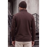 Life Style Butiken Ανδρικό Βαμβακερό Φούτερ Half-Zip με Όρθιο Γιακά και Τσέπες LS12681059 BROWN 5