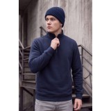 Life Style Butiken Ανδρικό Βαμβακερό Φούτερ Half-Zip με Όρθιο Γιακά και Τσέπες LS12681059 NAVY 2