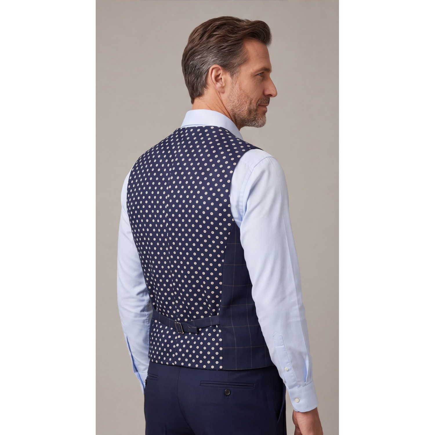 Life Style Butiken Ανδρικό Γιλέκο Καρό LS143567 NAVY Με Καφέ Διχρωμίες Ανδρικά